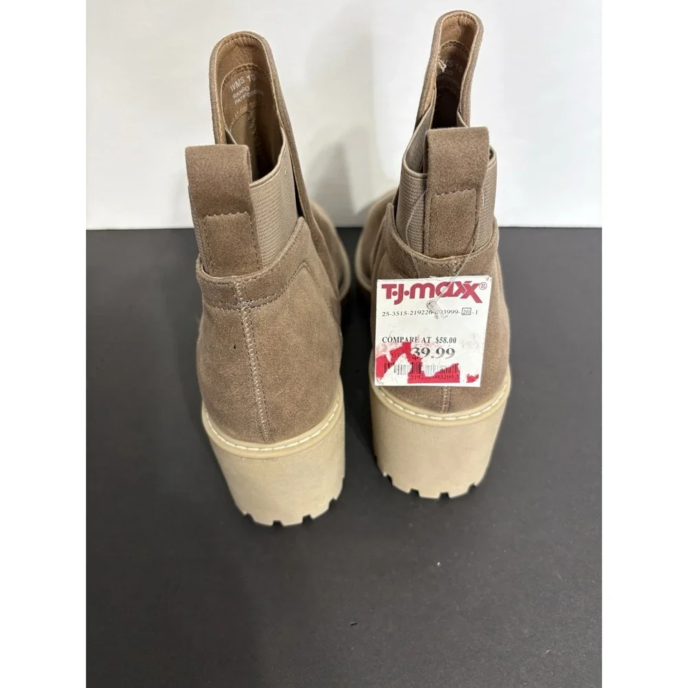 NWT‎ Dolce Vita Suede Waterproof Ankle Boots Tan Suede Size 10 Rango